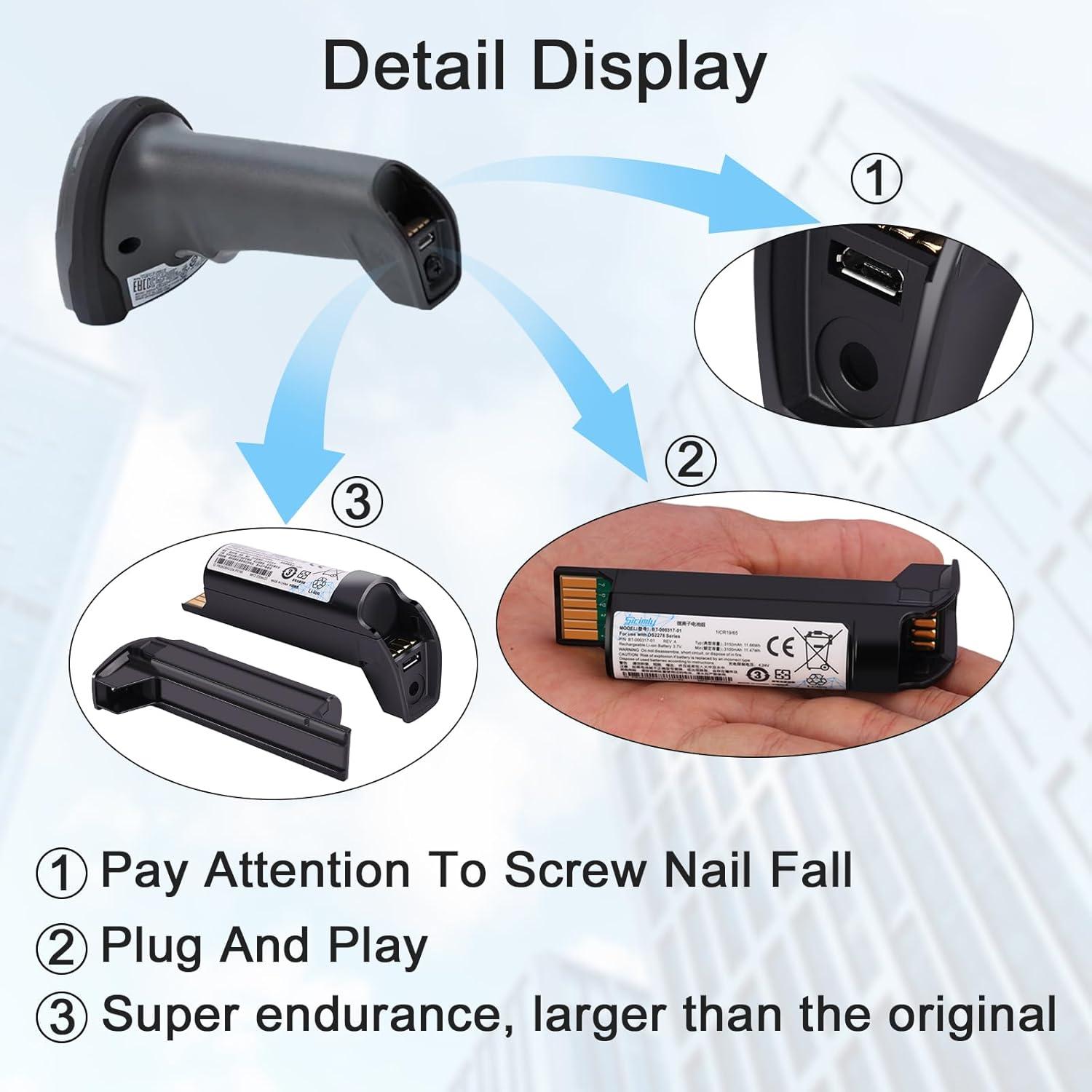 Batería de Litio-Ion 3150mAh para Zebra DS22 DS2278