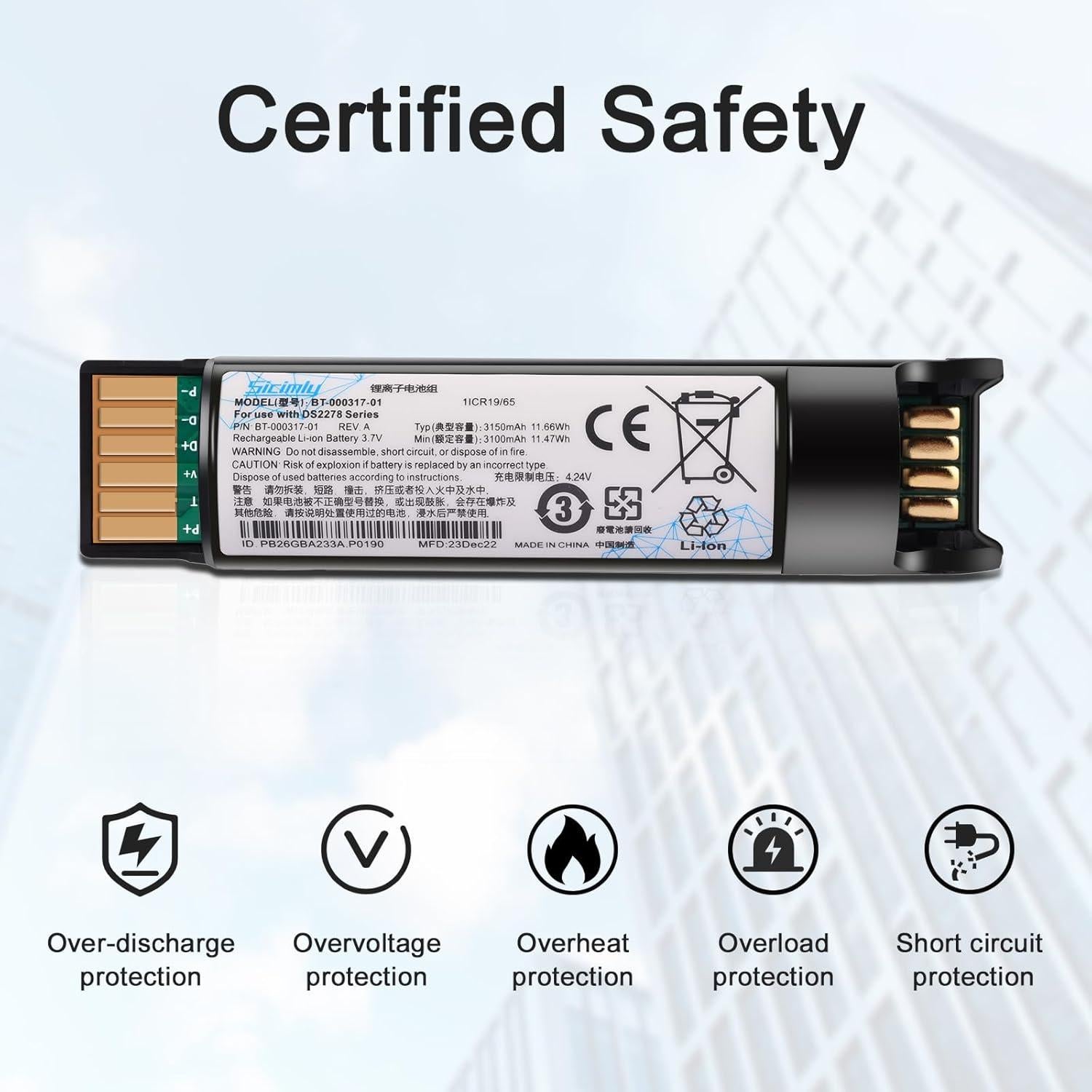 Batería de Litio-Ion 3150mAh para Zebra DS22 DS2278