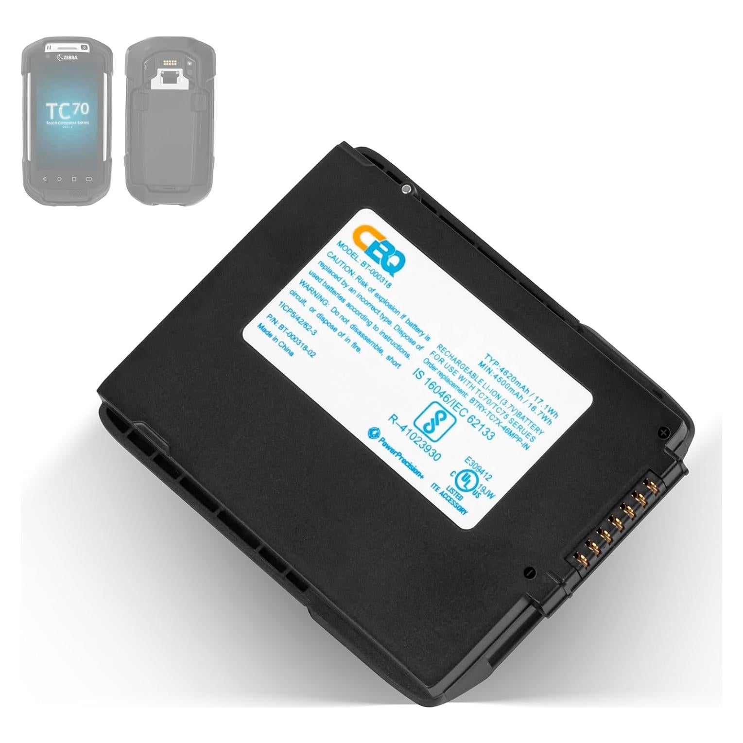 Batería de Reemplazo CBQ BT-000318 para Zebra TC70 TC75 4620mAh