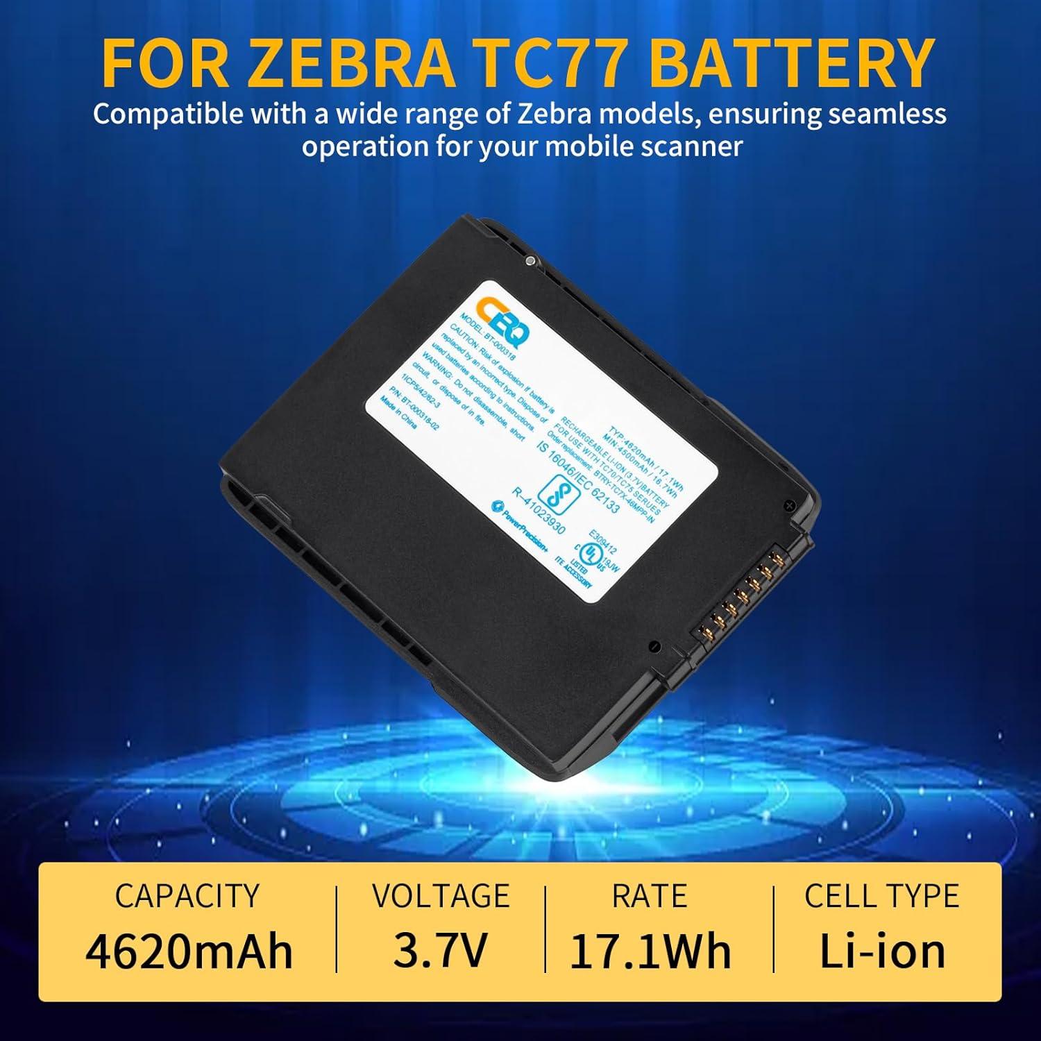 Batería de Reemplazo CBQ BT-000318 para Zebra TC70 TC75 4620mAh
