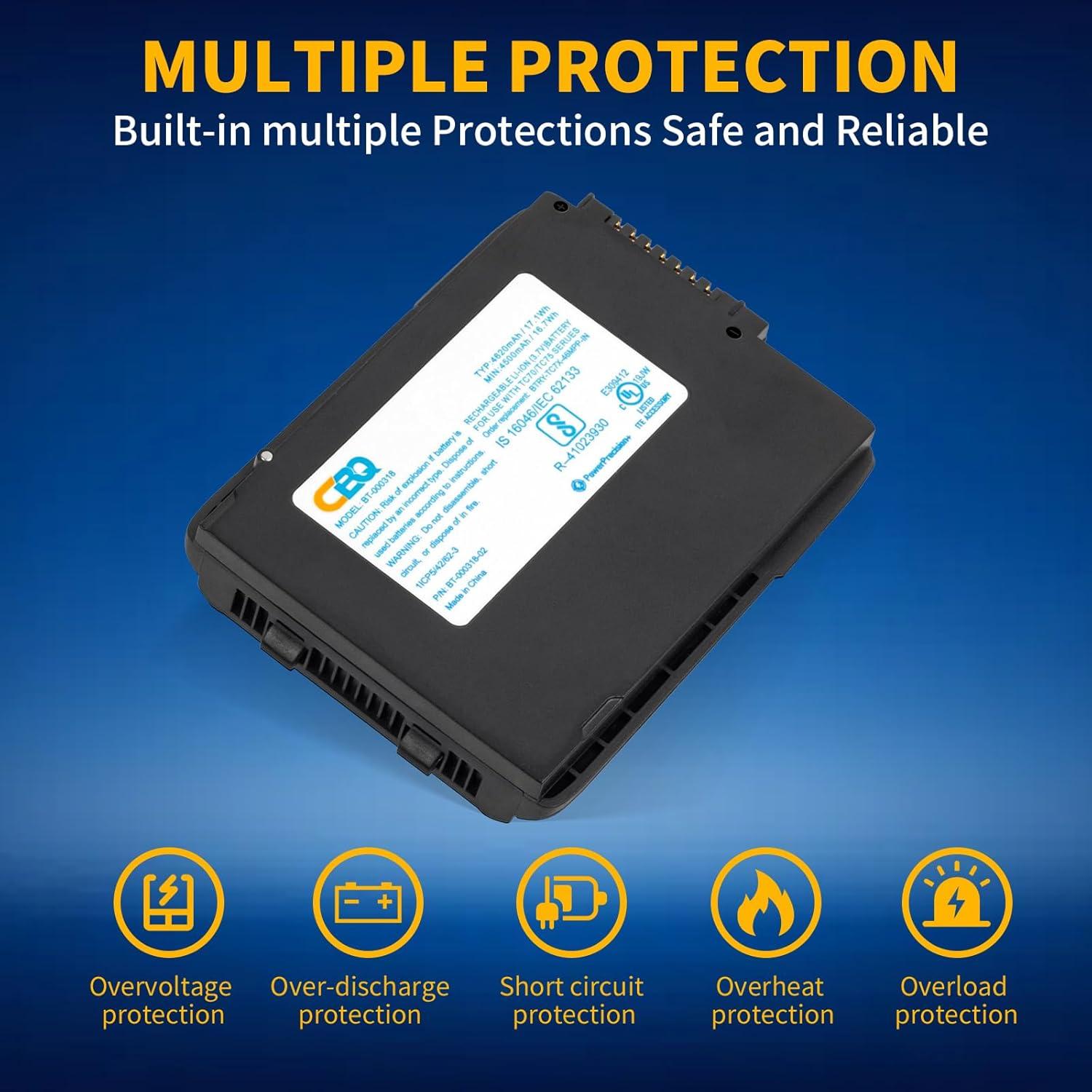 Batería de Reemplazo CBQ BT-000318 para Zebra TC70 TC75 4620mAh