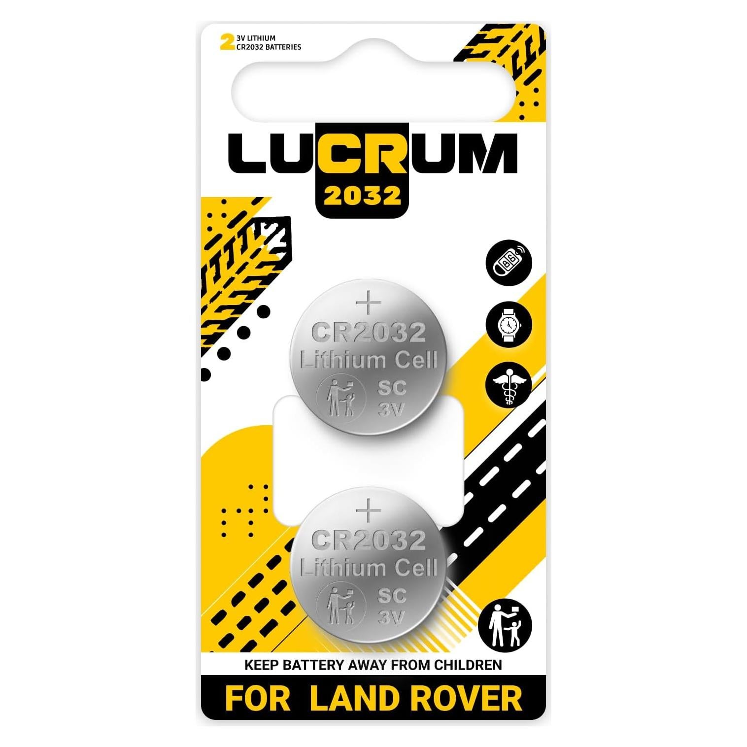 Batería CR2032 Lucrum para Llave Land Rover Jaguar 2Pcs