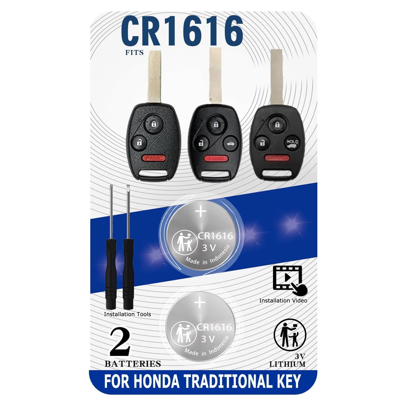 Baterías CR1616 para Llave Remota Honda - Paquete de 2