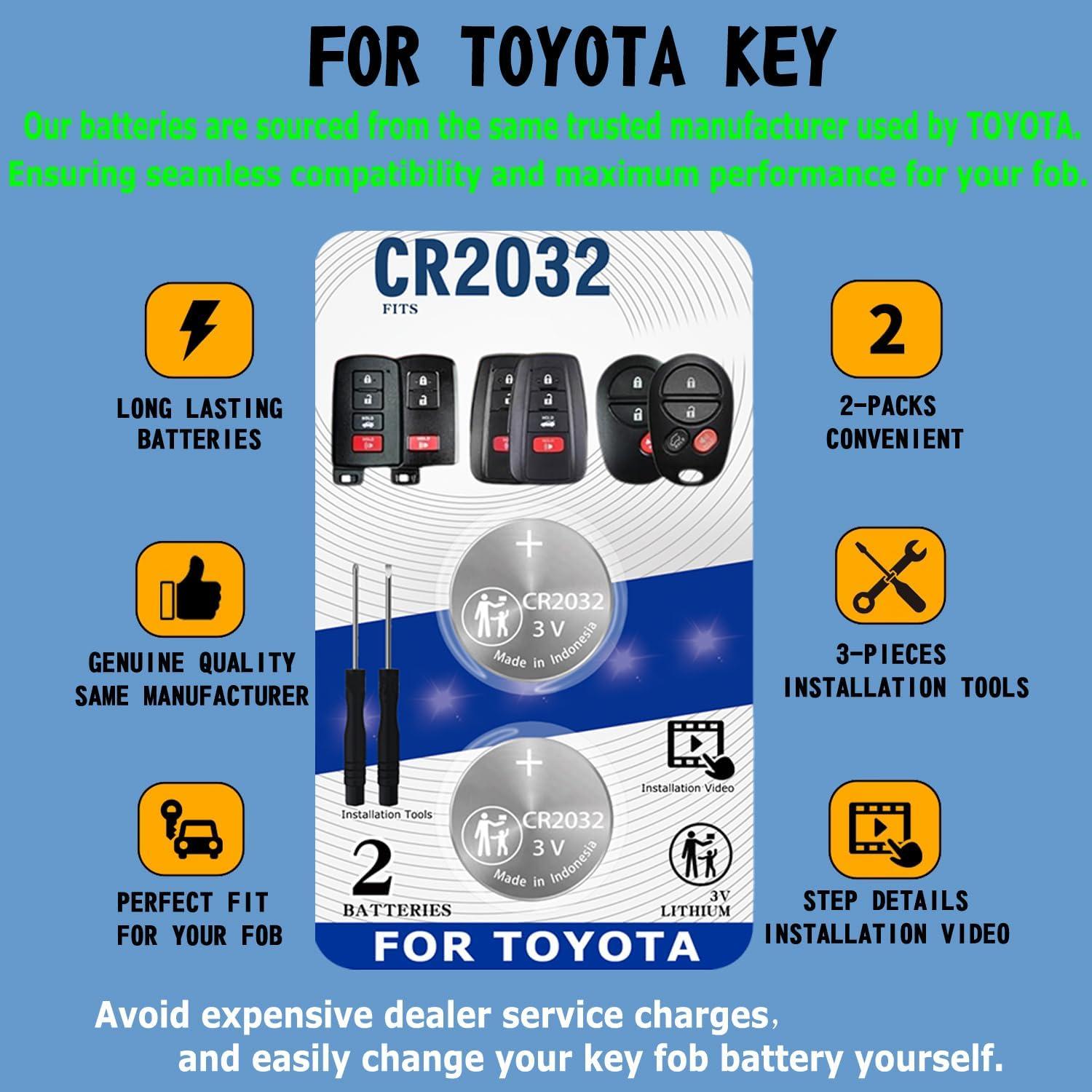 Kit de Baterías CR2032 para Llave Toyota - Paquete de 2