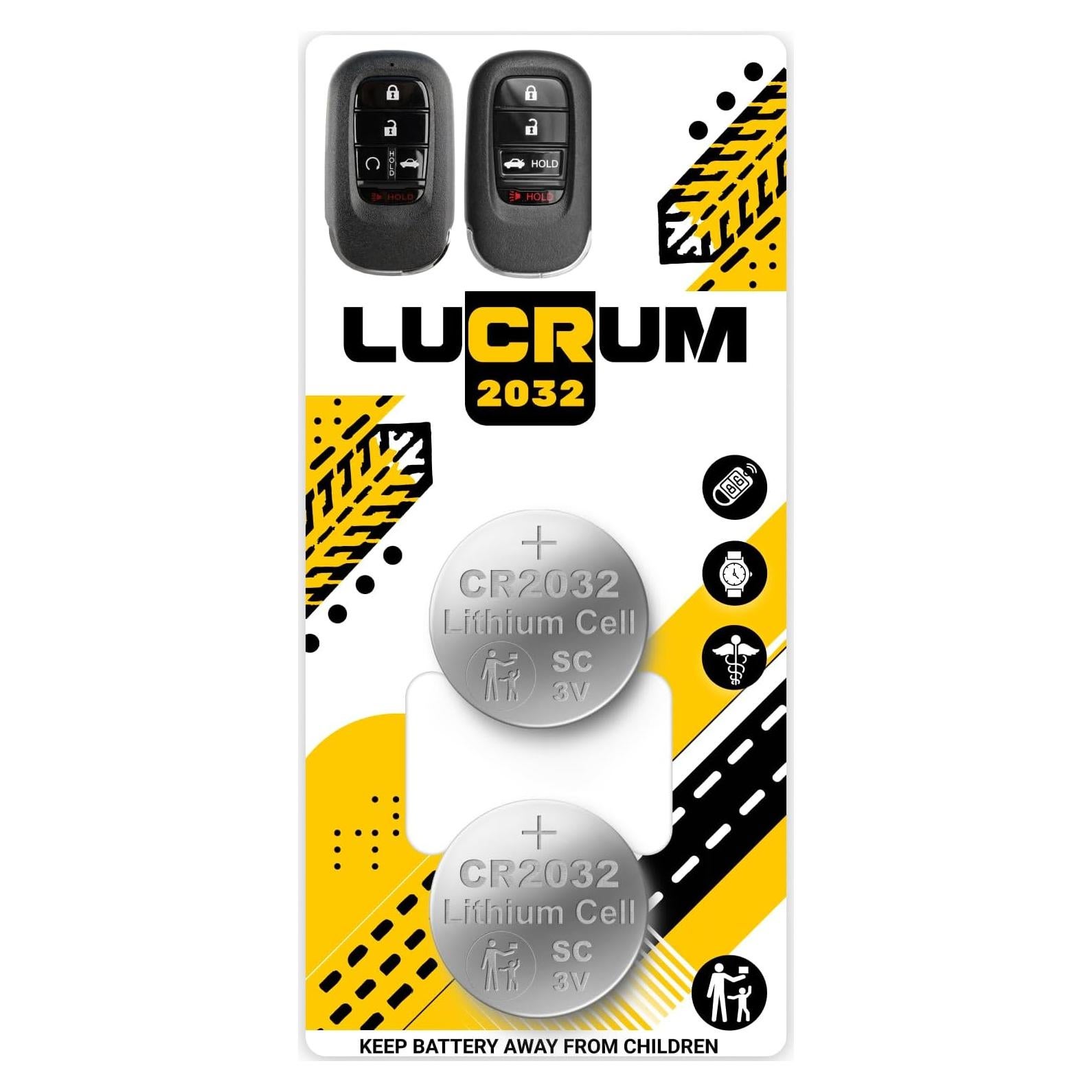 Batería CR2032 Lucrum para Llave Honda 2022-2025 - 2 Piezas