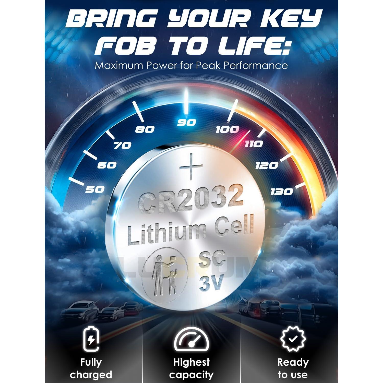 Batería CR2032 Lucrum para Llave Honda 2022-2025 - 2 Piezas