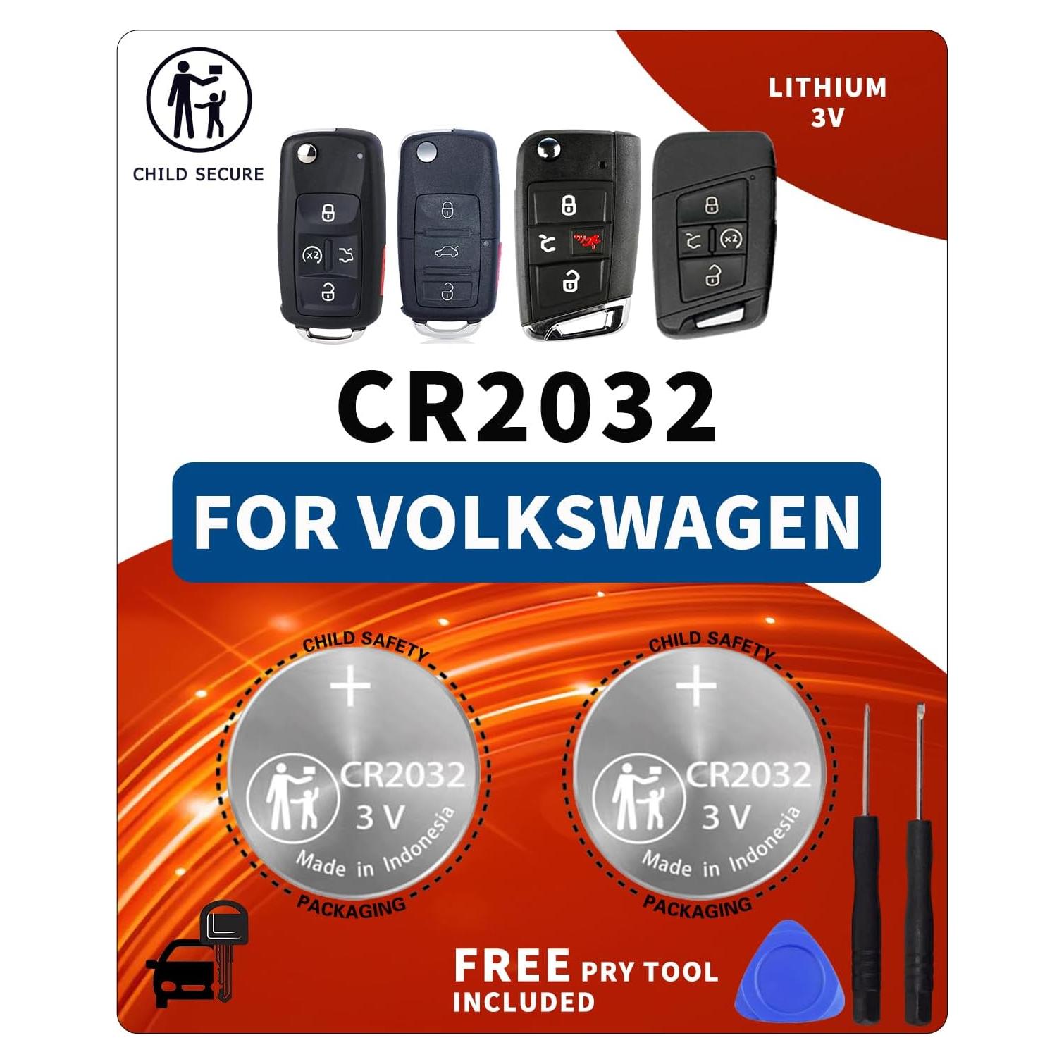 Batería de Llave Volkswagen CR2032 - 2 Piezas Compatible