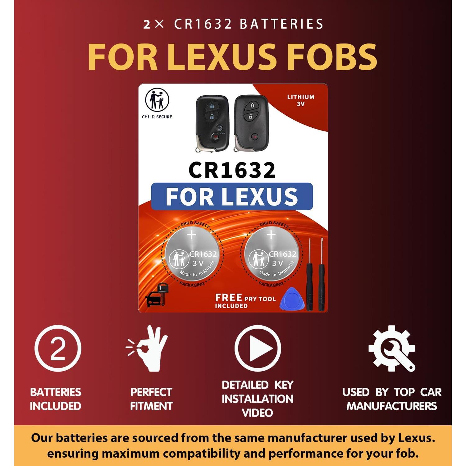 Baterías CR1632 para llaves Lexus - 2 unidades - BBXSA