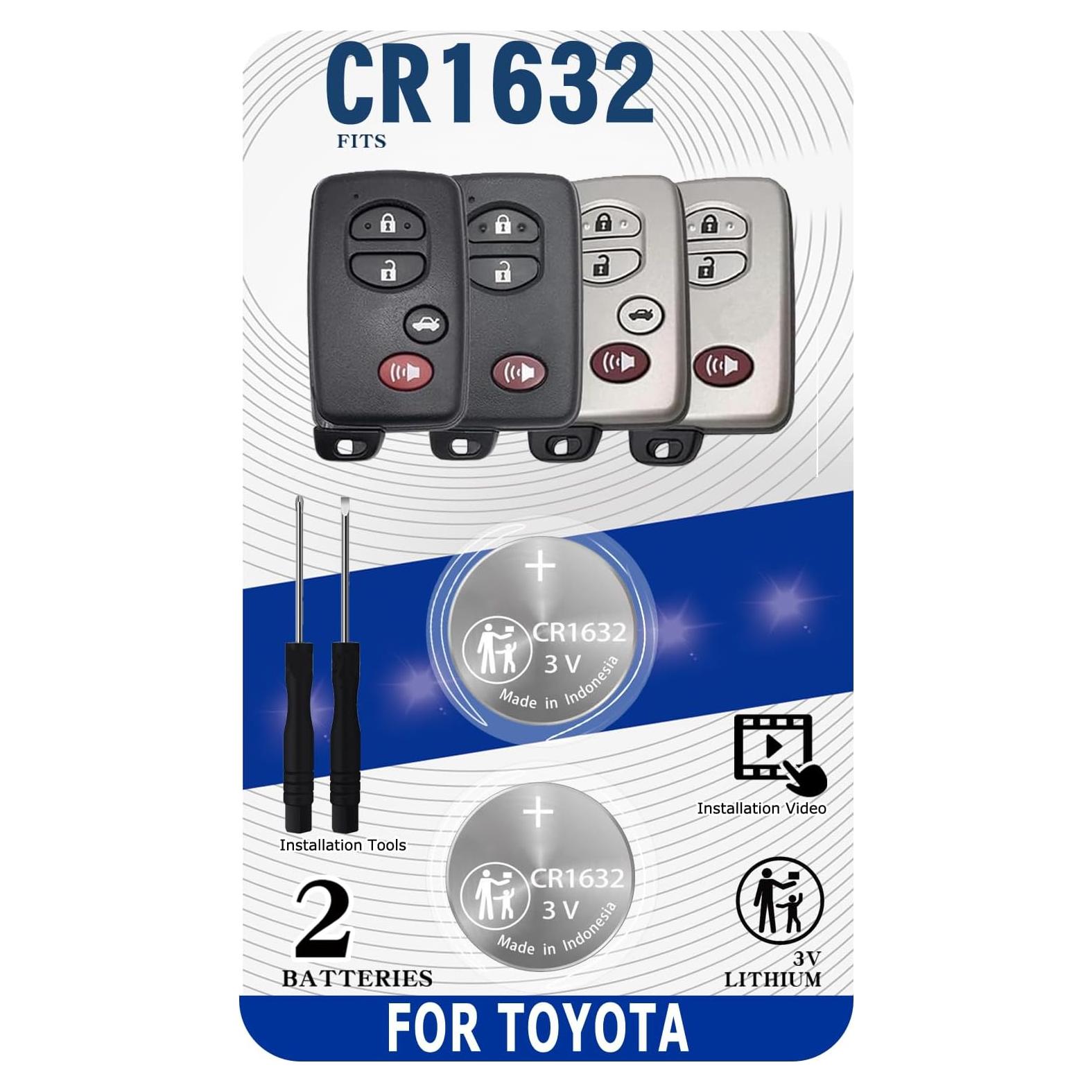 Baterías CR1632 para Llave Control Remoto Toyota - 2 Piezas