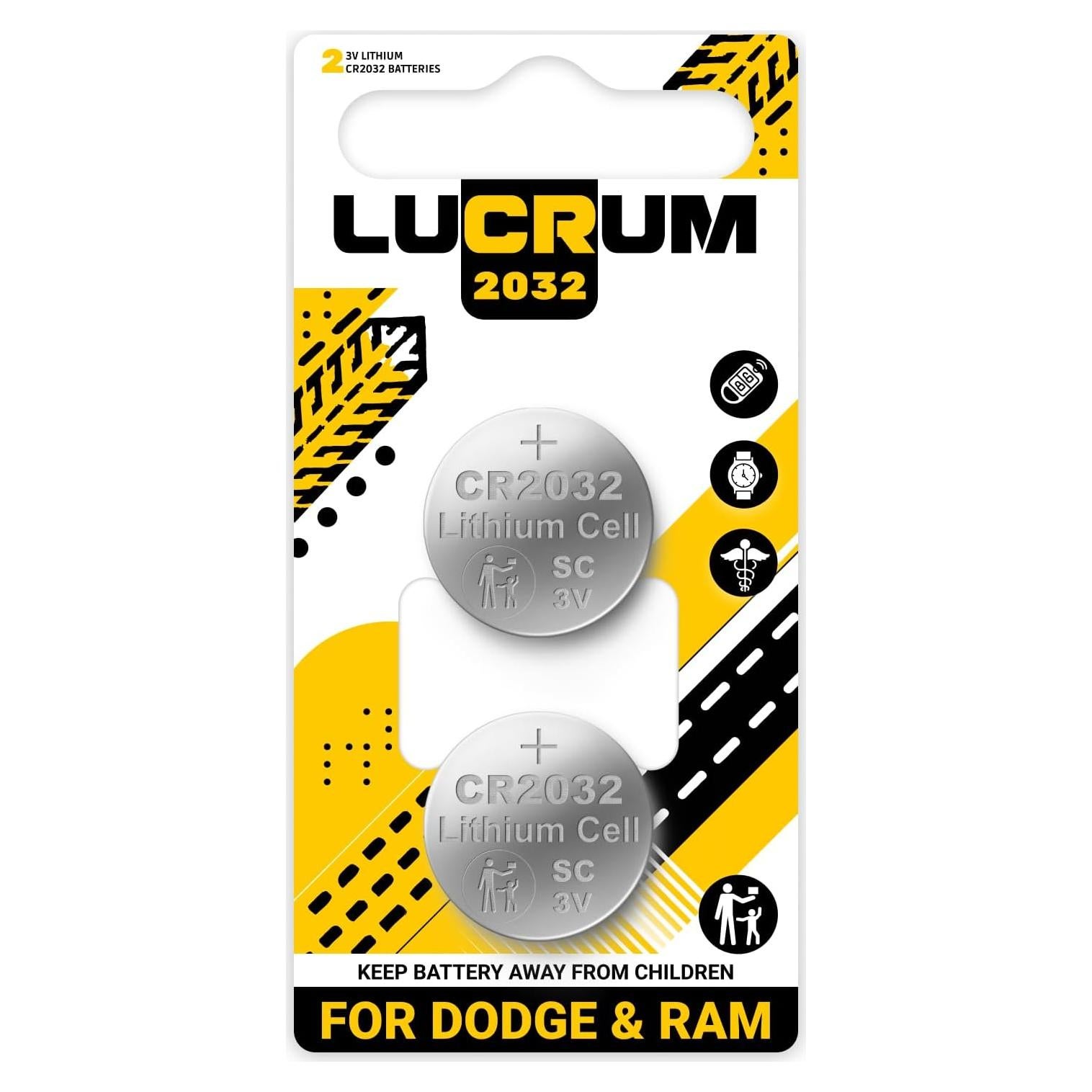Batería CR2032 Lucrum para Llave Dodge 2 Pcs 240mAh