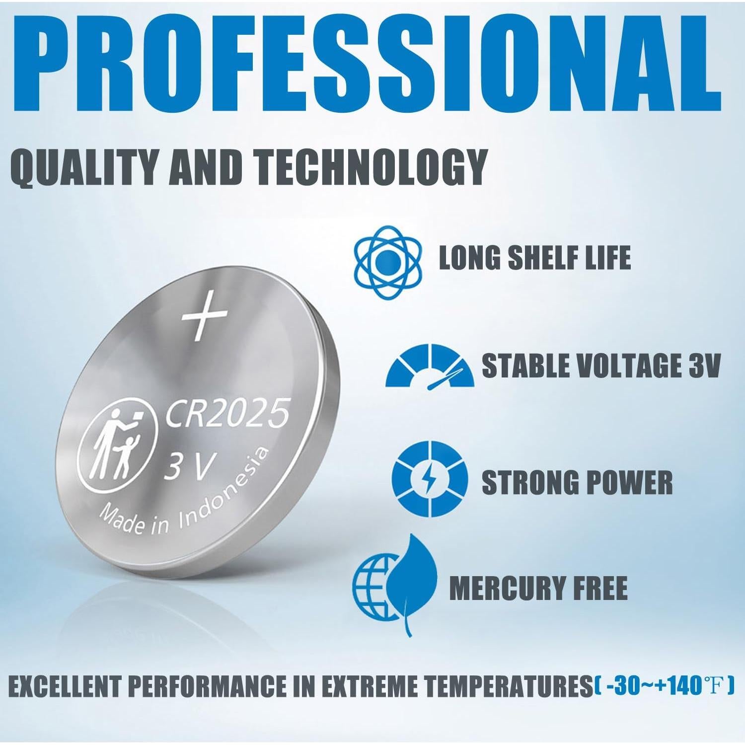 Baterías CR2025 para Llave Remota Mazda y Toyota - Paquete de 2