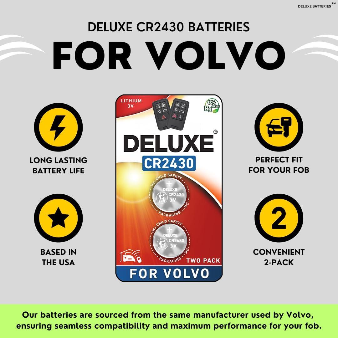 Baterías CR2430 para Llave Volvo XC60 S60 V60 (Paquete de 2)