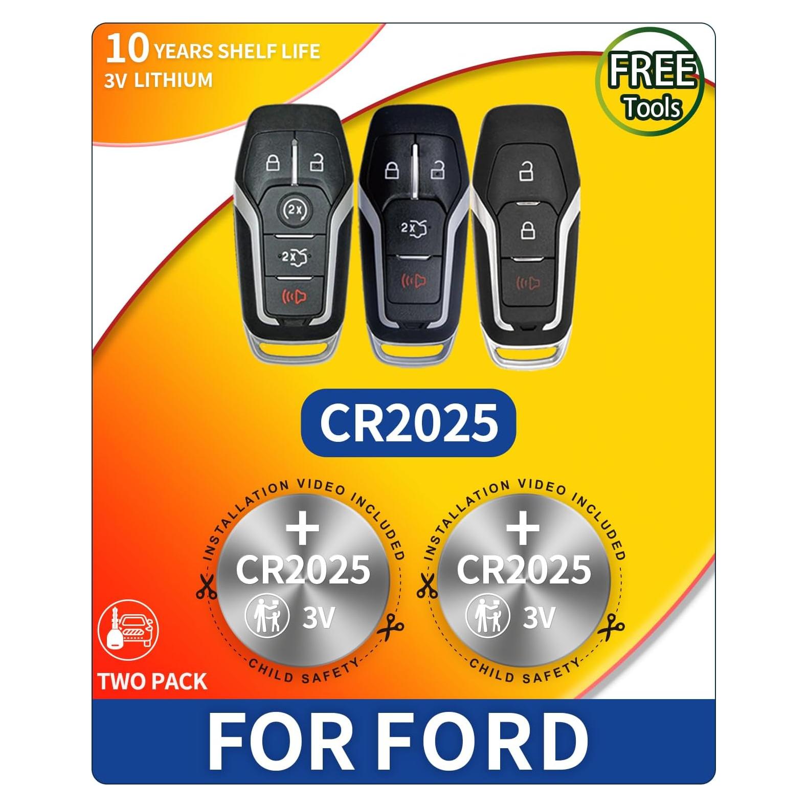 Baterías CR2025 para Llave Remota Ford Lincoln - 2 Piezas