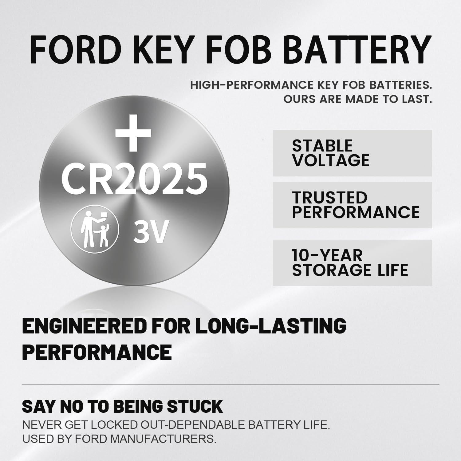 Baterías CR2025 para Llave Remota Ford Lincoln - 2 Piezas