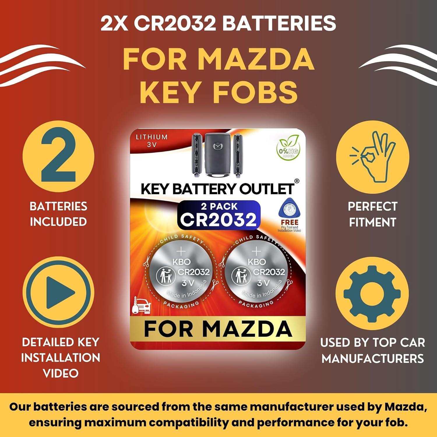 Paquete de 2 Baterías CR2032 para Llave Mazda - 2019-2025