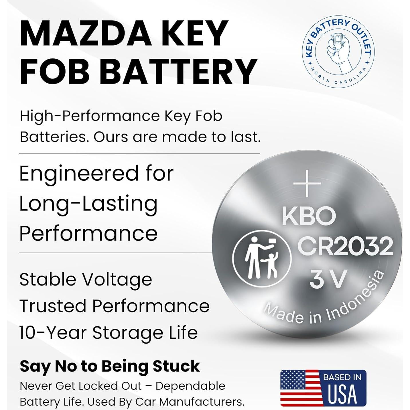 Paquete de 2 Baterías CR2032 para Llave Mazda - 2019-2025