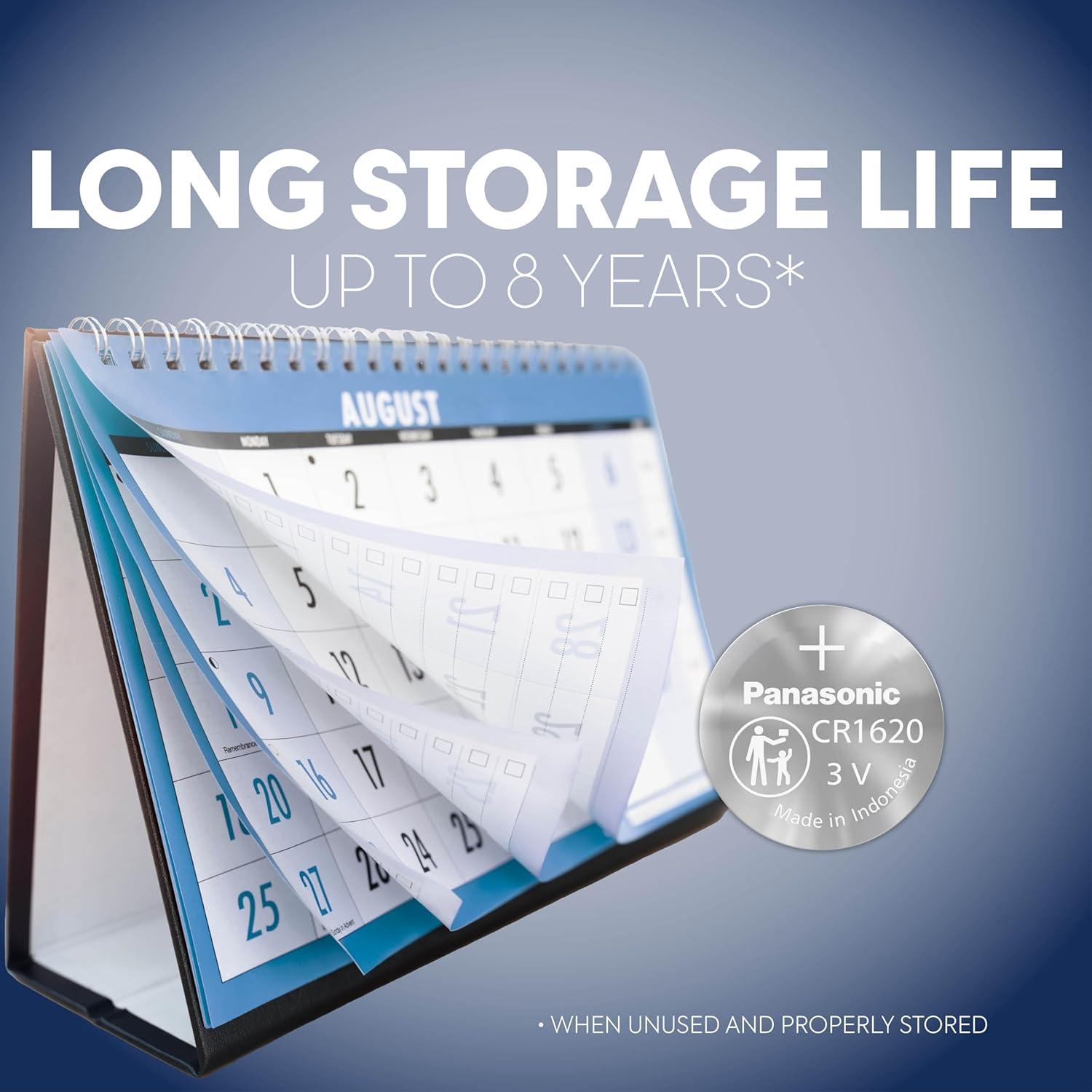 Baterías de botón de litio Panasonic CR1620 3V - Paquete de 2