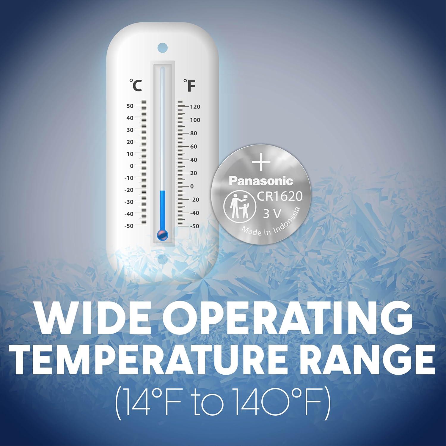 Baterías de botón de litio Panasonic CR1620 3V - Paquete de 2