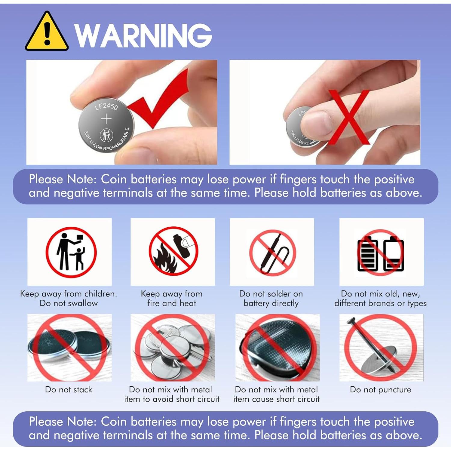 Baterías Recargables de Litio CR2450 LeKai - Paquete de 10