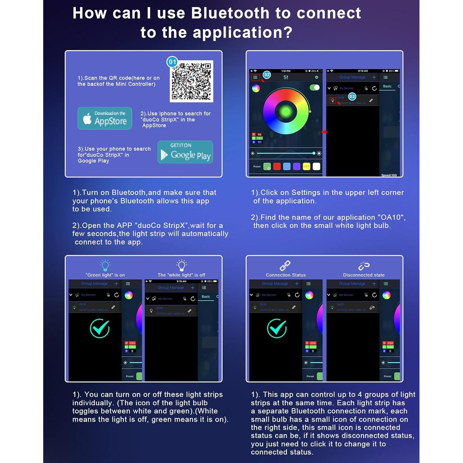 Luces LED Daymeet 3m RGBICW para TV 32-45" Control APP