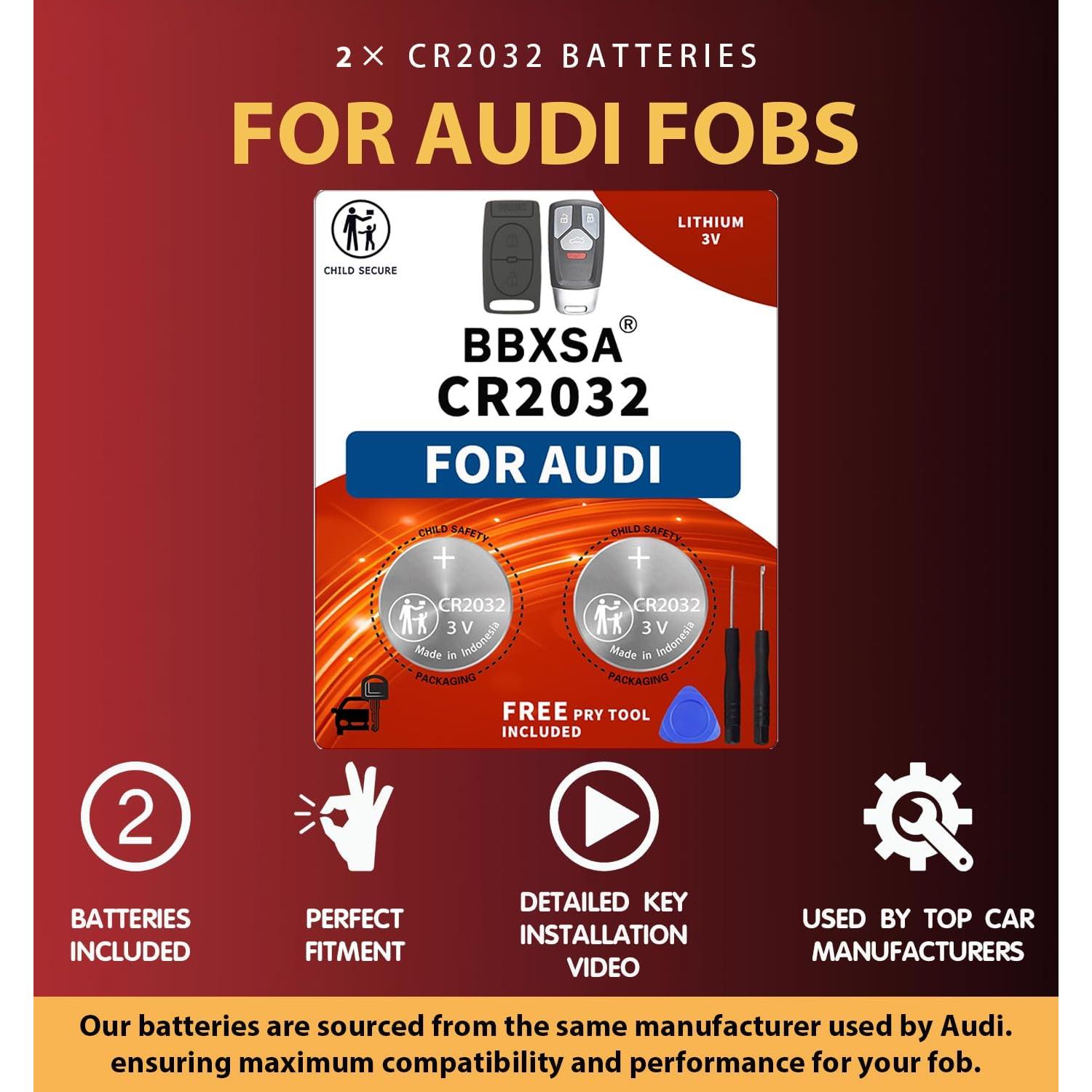 Baterías CR2032 para llaveros Audi A3 A4 A5 A6 A7 A8 Q3 Q4 Q5 Q6 Q7 Q8