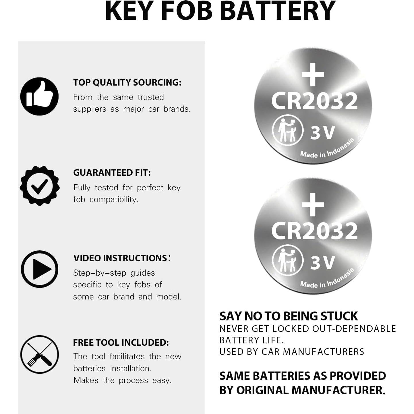 Baterías CR2032 para llaveros Audi A3 A4 A5 A6 A7 A8 Q3 Q4 Q5 Q6 Q7 Q8