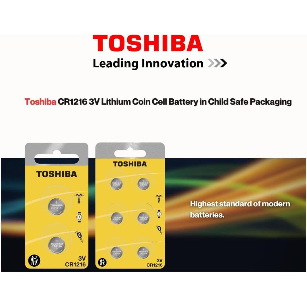 Batería de Moneda de Litio Toshiba CR1216 3V - 6 Unidades