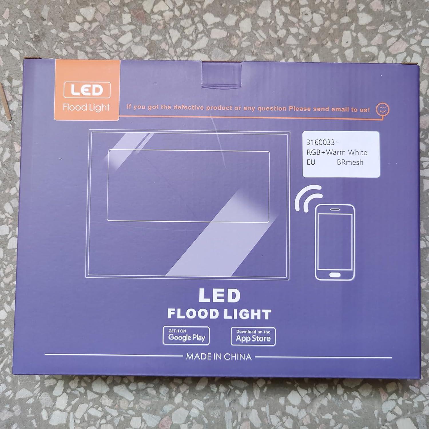 Luz de Inundación LED RGB 80W Control APP IP66 - Borui