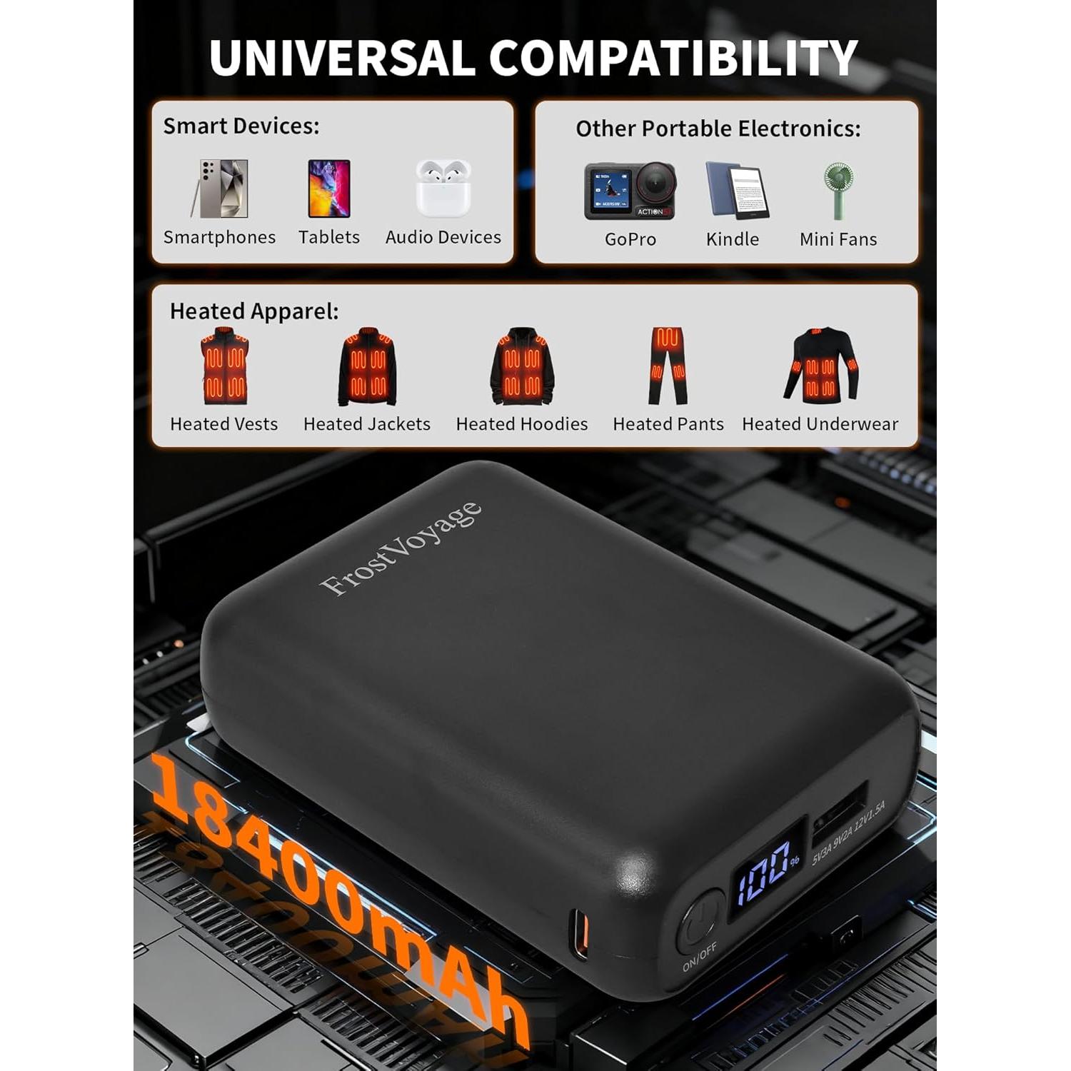 Banco de Poder Calentado 18400mAh 7.4V USB-A R-TAX