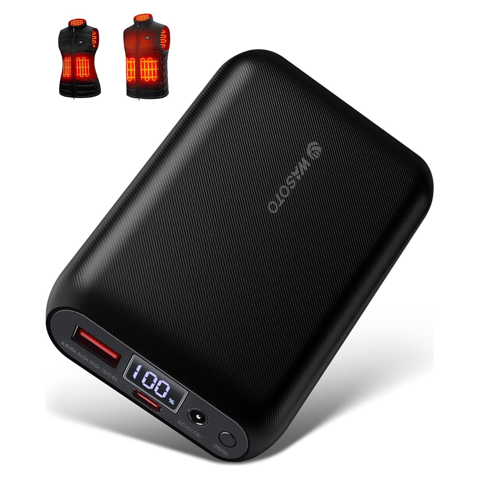 Chaleco Calentado WASOTO 16000mAh 9V con Pantalla LED