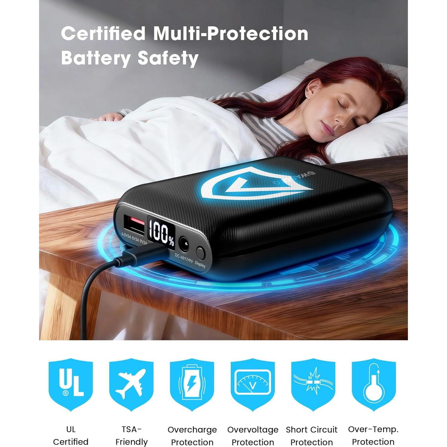 Chaleco Calentado WASOTO 16000mAh 9V con Pantalla LED