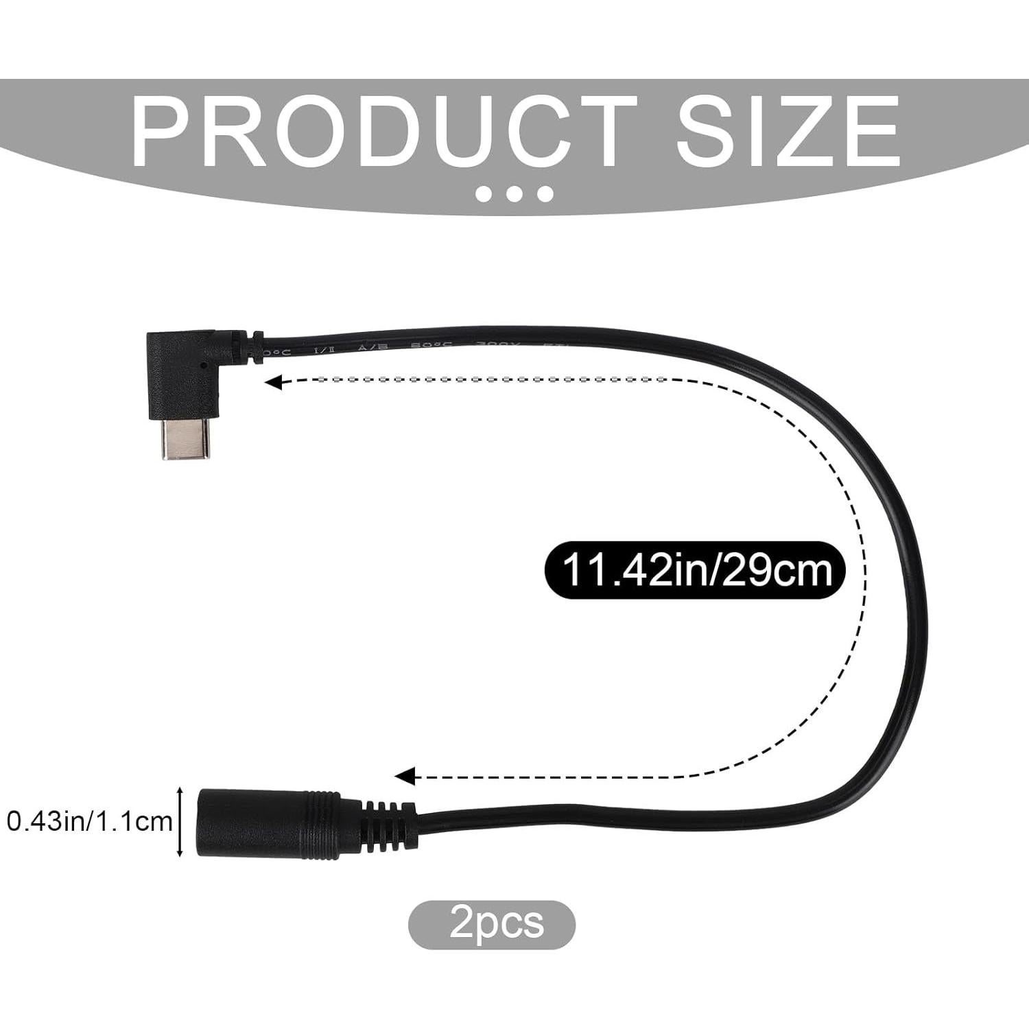 Adaptador Type-C a DC ORORO 2 Piezas para Chaquetas Calefaccionadas