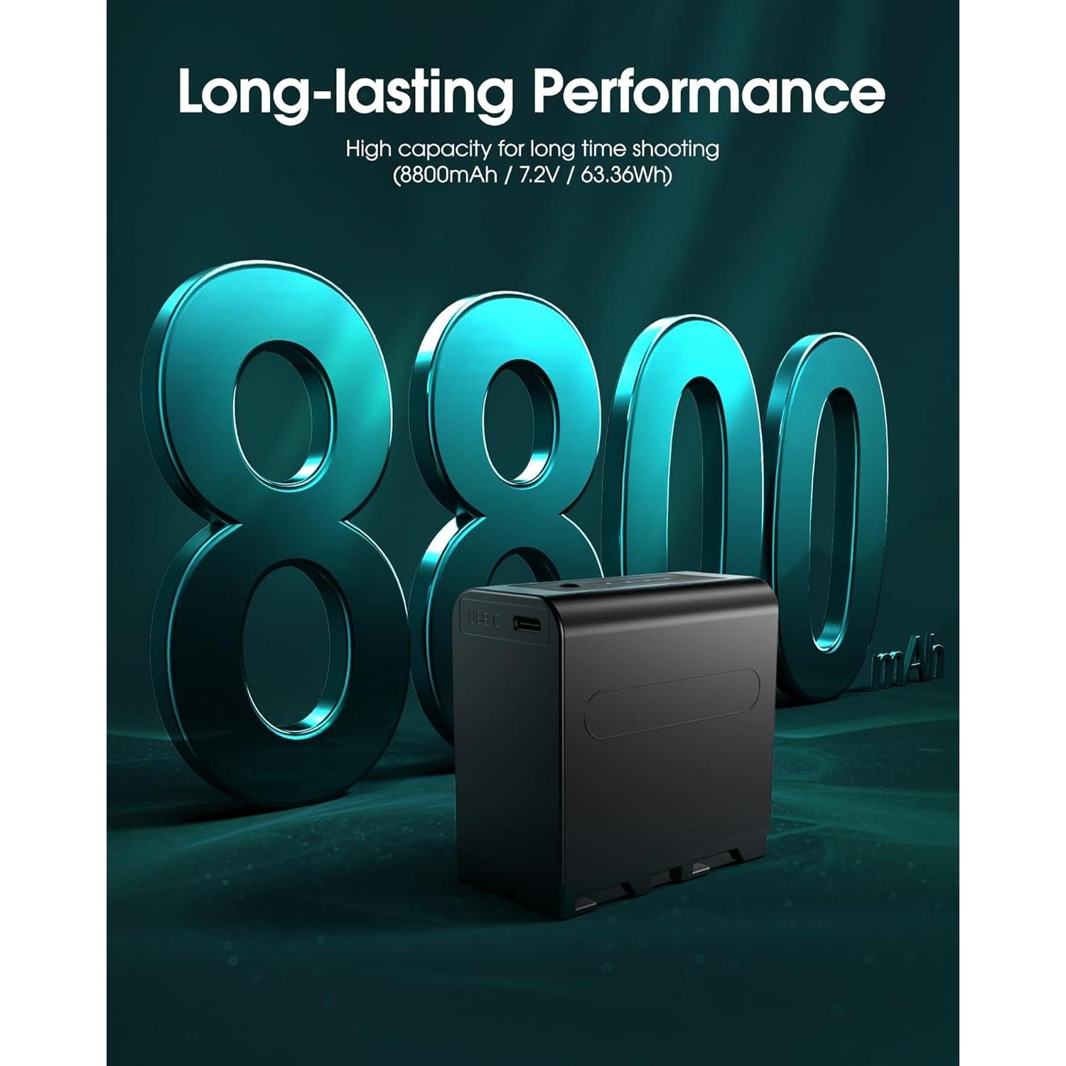 Batería Recargable NP-F970 PrimeraPotencia 8800mAh 2-Pack