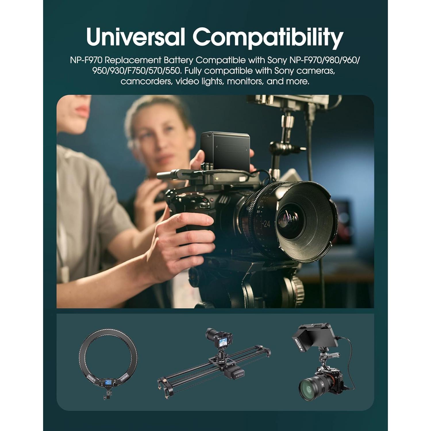 Batería Recargable NP-F970 PrimeraPotencia 8800mAh 2-Pack