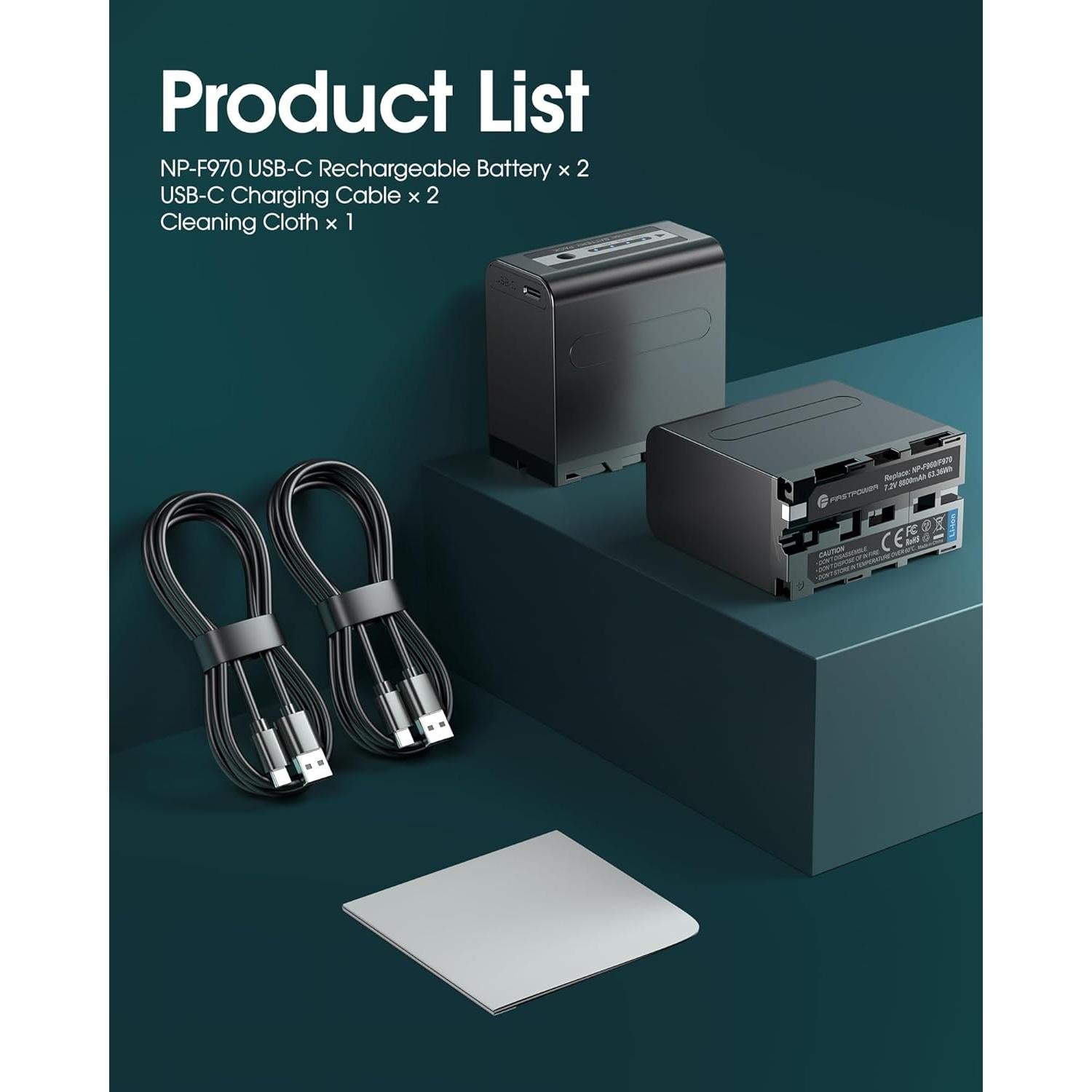 Batería Recargable NP-F970 PrimeraPotencia 8800mAh 2-Pack