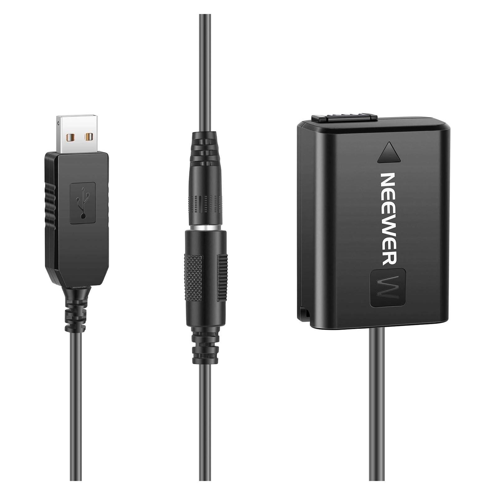 Acoplador DC Neewer NP-FW50 para Sony A7 A6500 A6000 USB 5V 2A