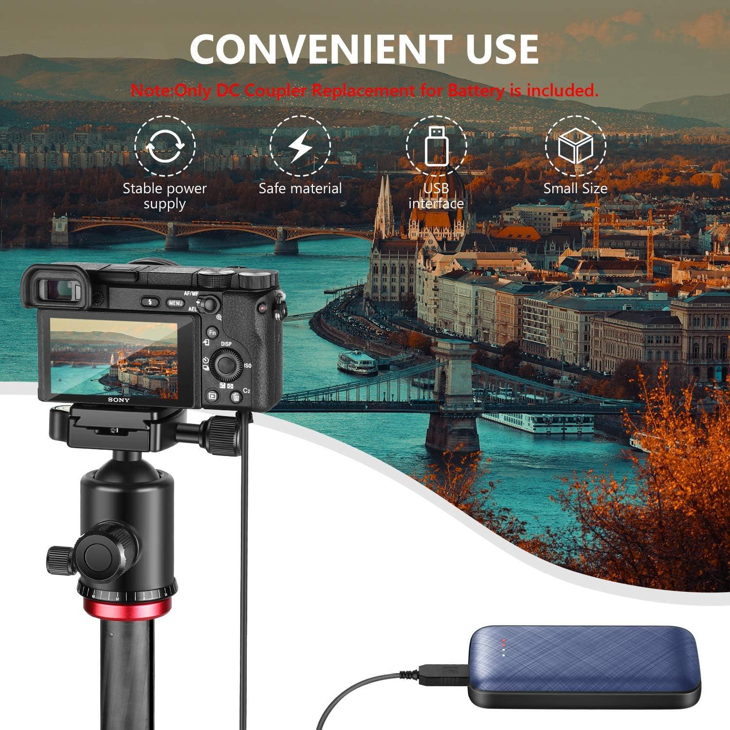 Acoplador DC Neewer NP-FW50 para Sony A7 A6500 A6000 USB 5V 2A