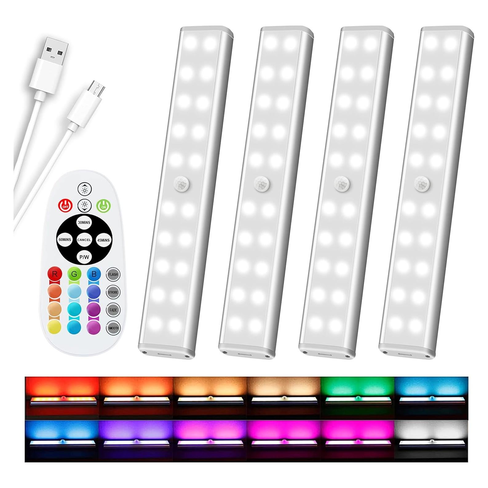 Diomart 4 Luces LED Inalámbricas RGB Control Remoto