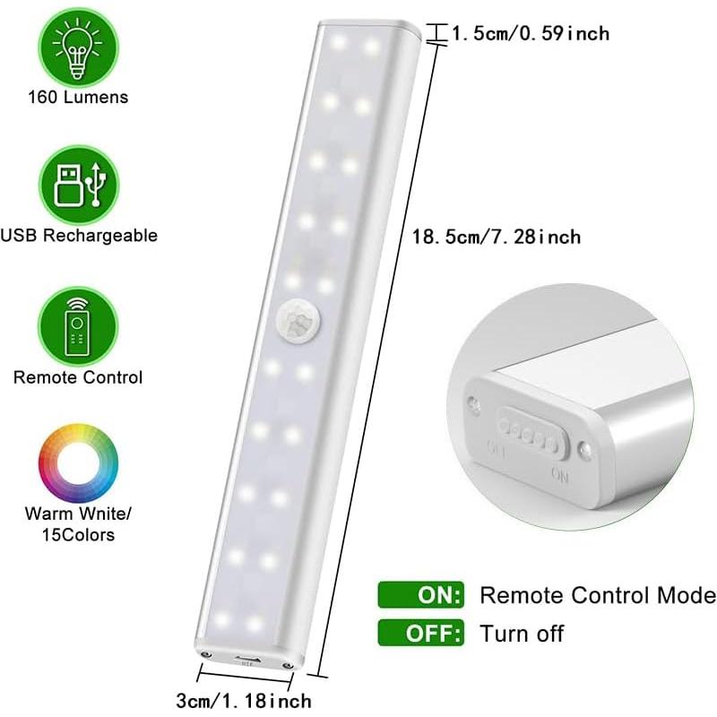 Diomart 4 Luces LED Inalámbricas RGB Control Remoto
