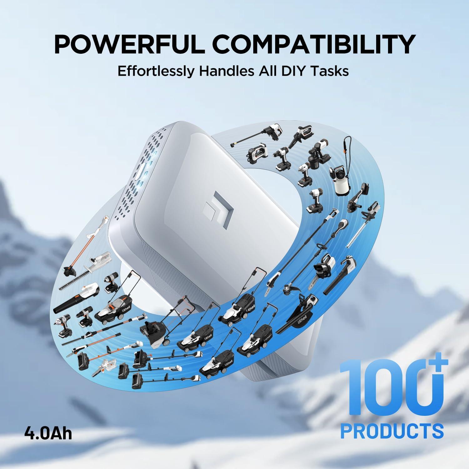 Batería de Litio Litheli 20V 4.0Ah para Herramientas Eléctricas