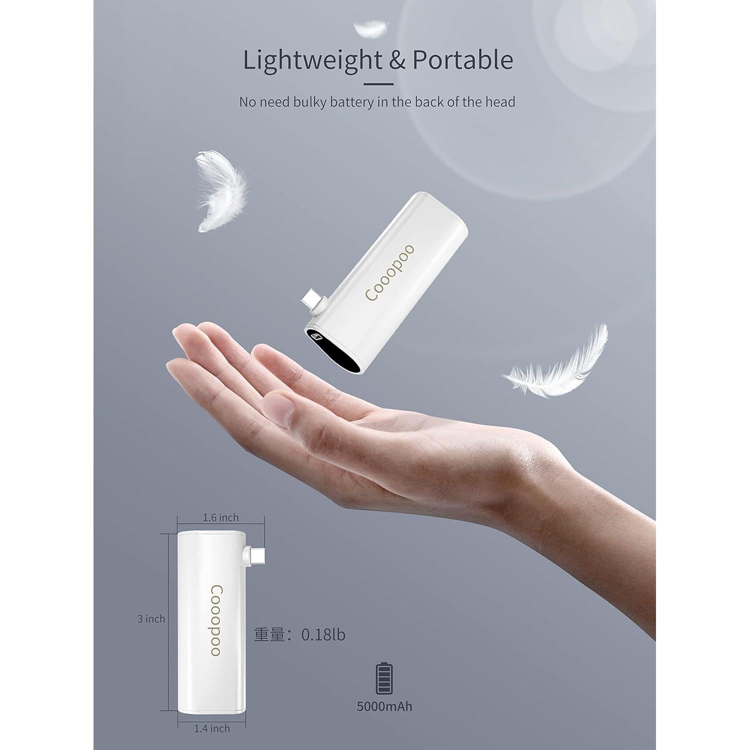 Batería Externa Cooopoo para Meta Quest 3 - Carga Rápida 5000mAh