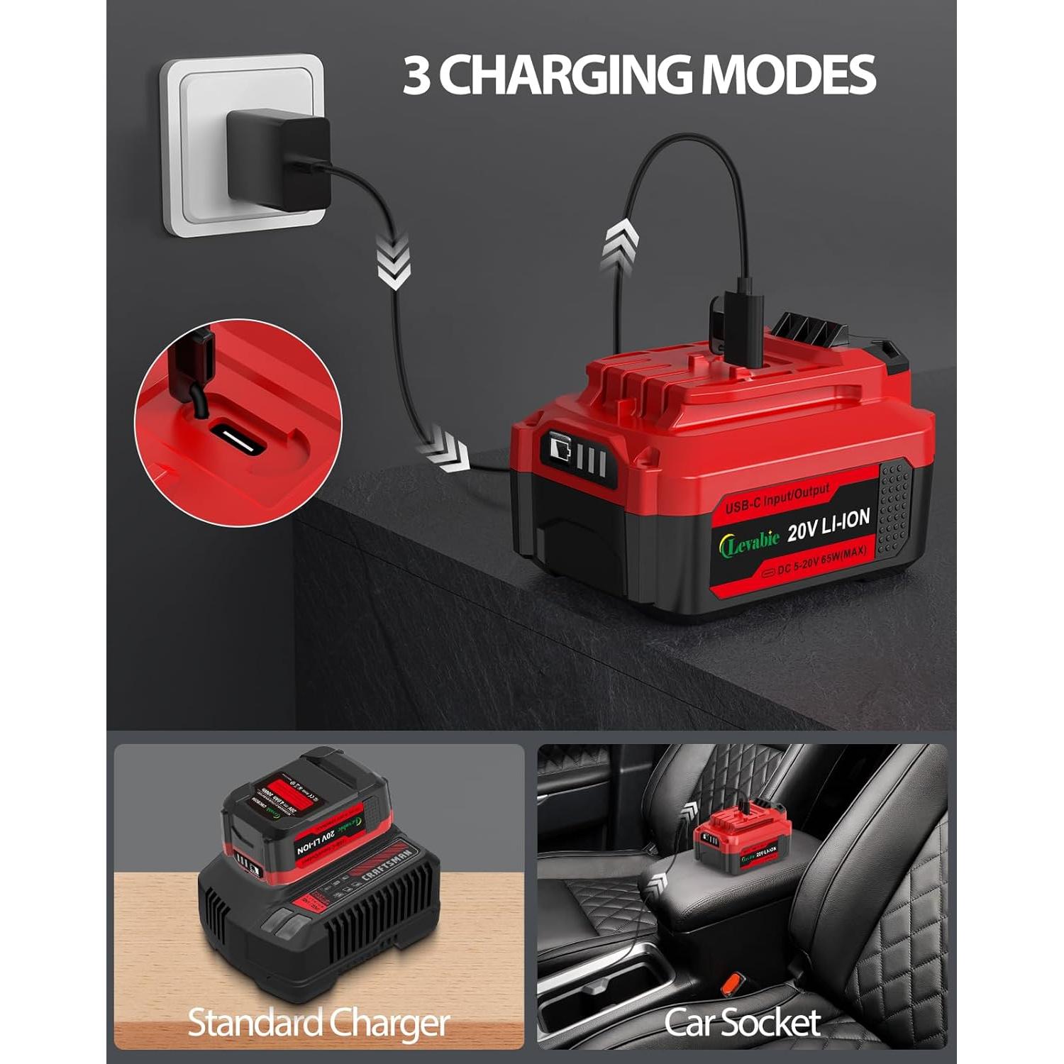 Batería Craftsman 20V Clevabie 4.0Ah USB-C 65W CMCB204