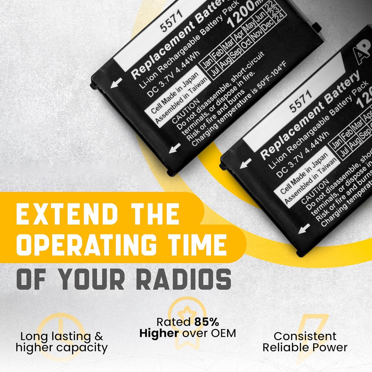 Batería Recargable Artisan Power para Motorola CLS1110/1410/1450 | 1200 mAh | Paquete de 8