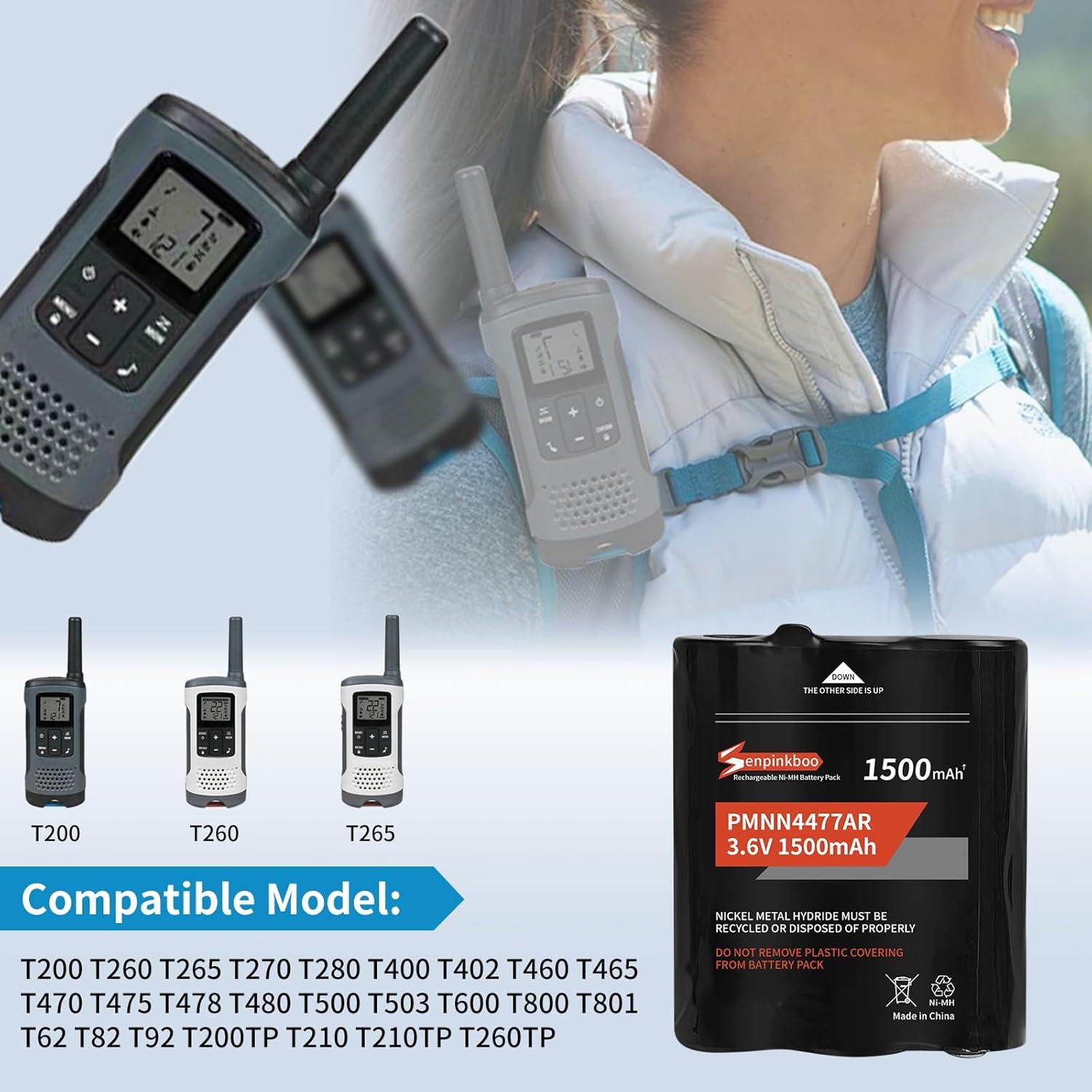 Paquete de 2 Baterías Recargables PMNN4477AR 1500mAh para Motorola