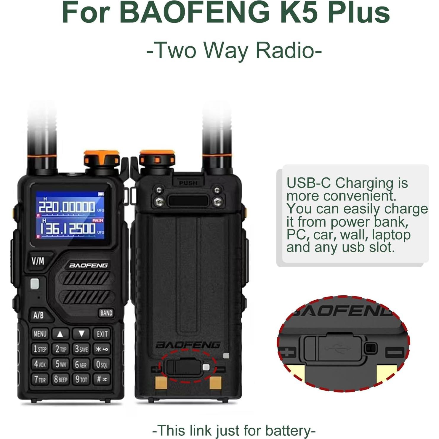Batería BAOFENG BL-5RH 2500mAh USB-C para Radio UV-5RM