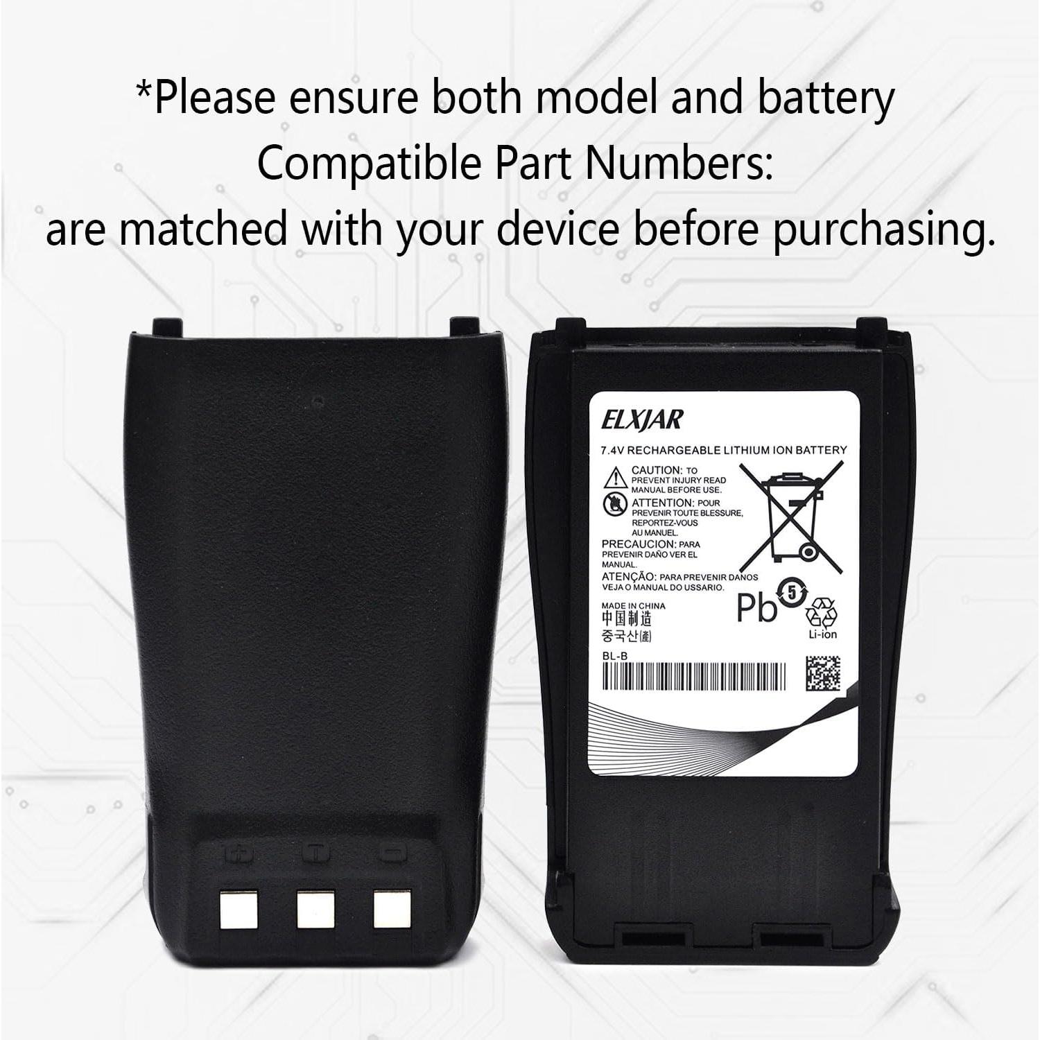 Baterías Recargables elxjar 7.4V 2000mAh para Radios UV-B