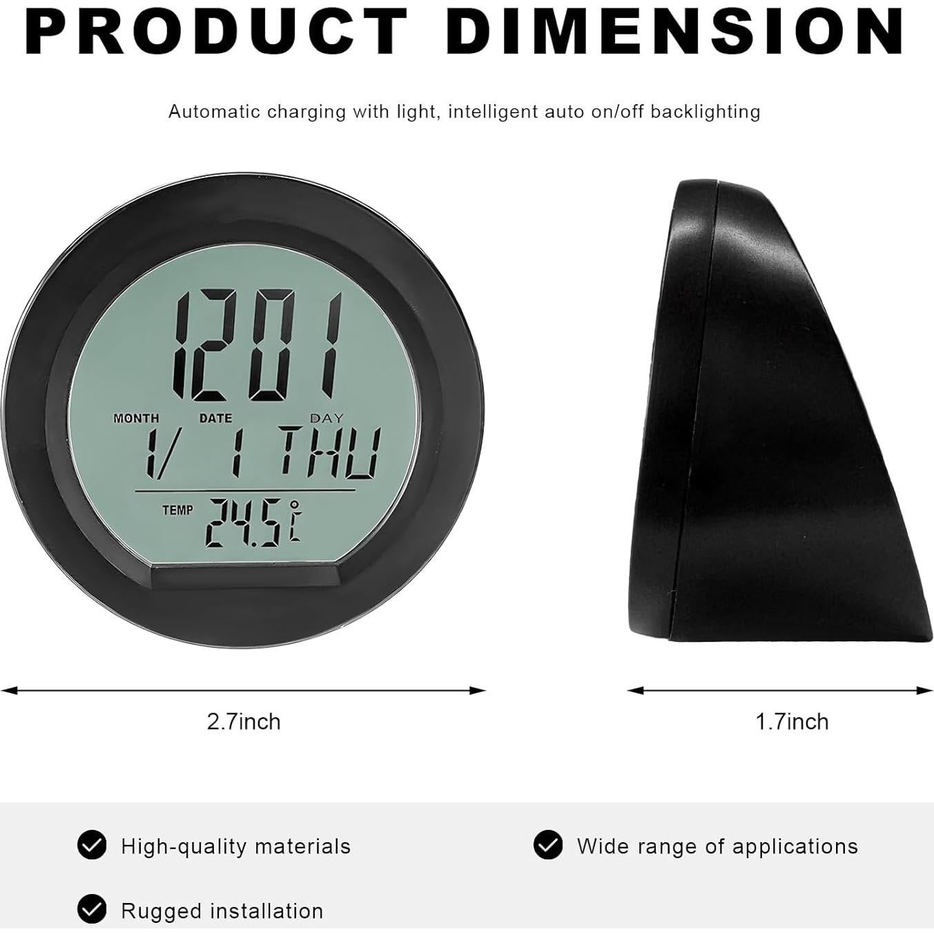 Reloj Digital Termómetro para Coche YTFRL con Retroiluminación
