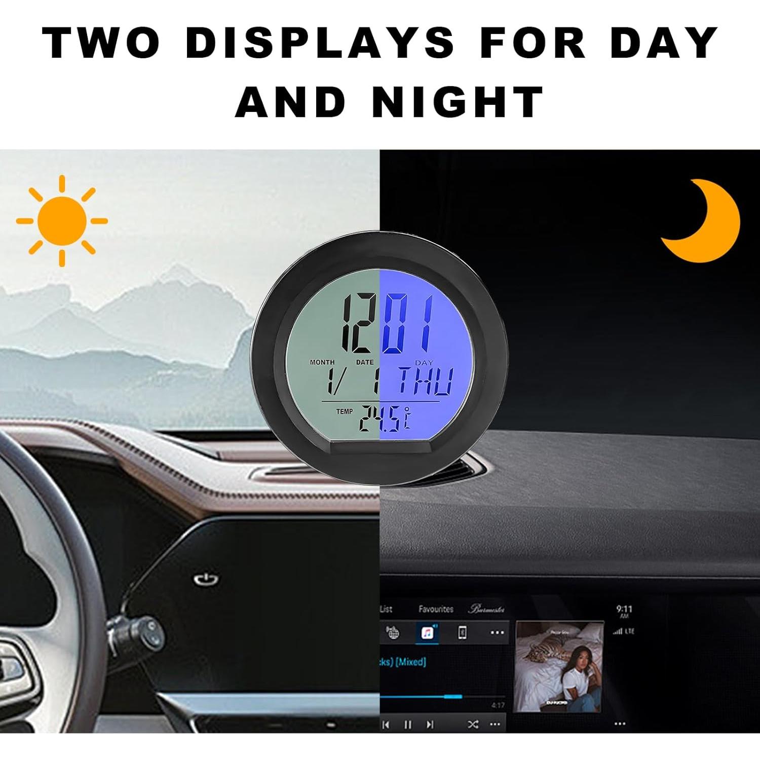 Reloj Digital Termómetro para Coche YTFRL con Retroiluminación