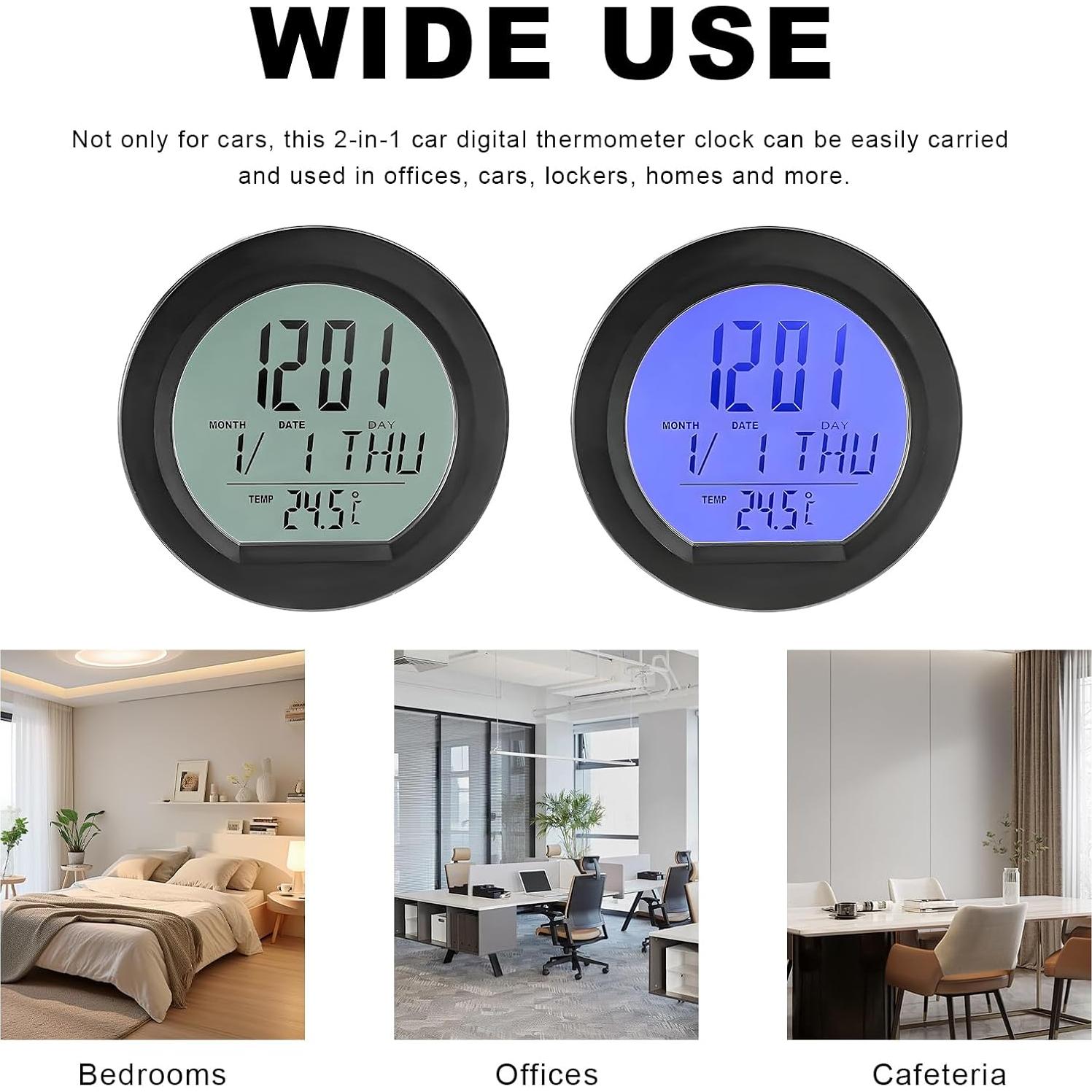 Reloj Digital Termómetro para Coche YTFRL con Retroiluminación