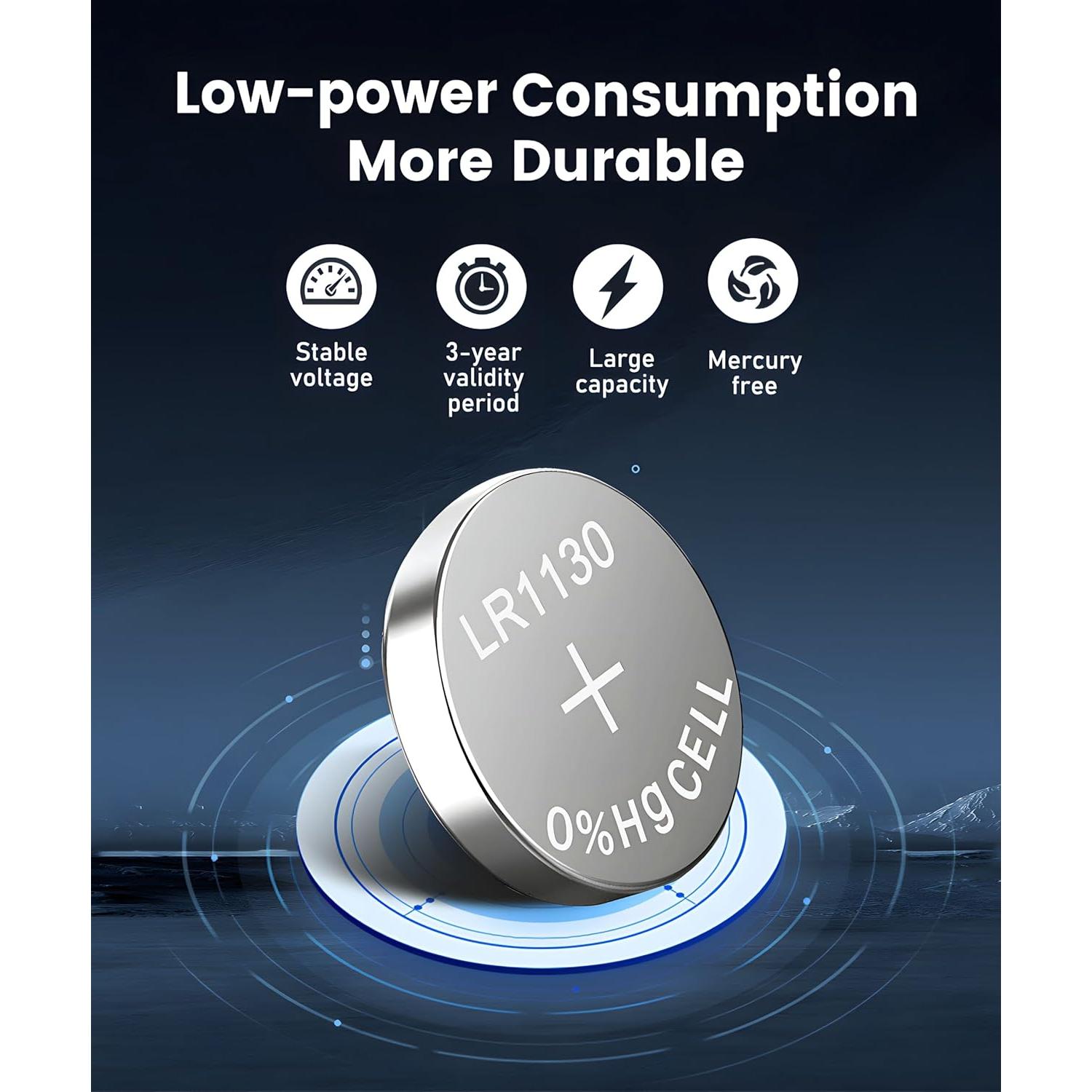 Paquete de 10 Baterías Alcalinas LR1130 YKM 1.5V para Reloj